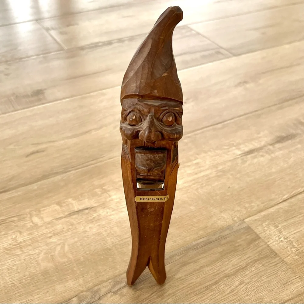 Vintage Rothenburg‎ Gnome Hand Carved Wooden Nutcracker